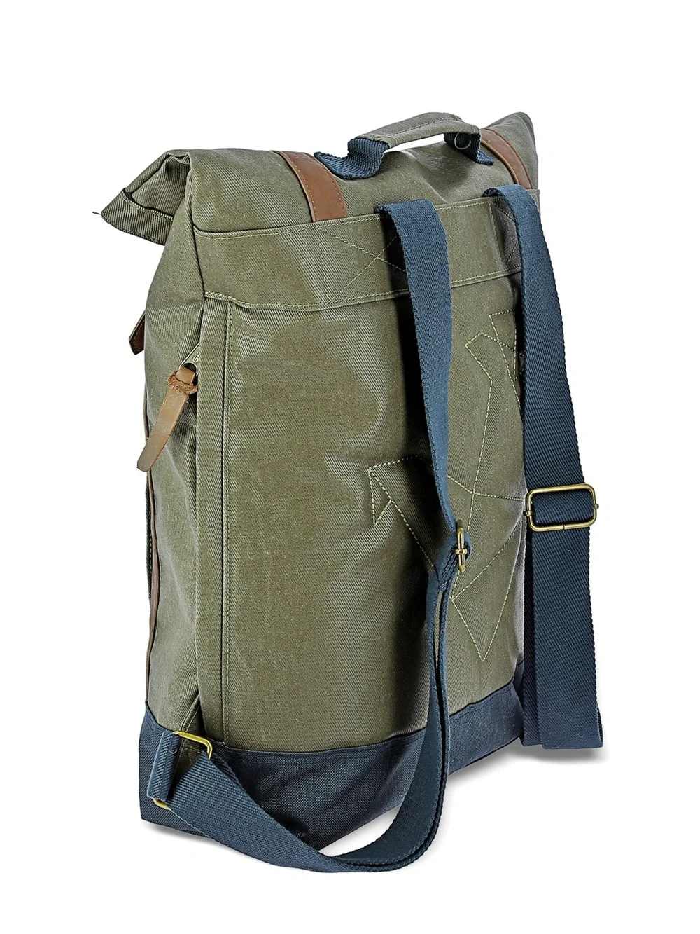 G. Ride France Roll Top Khaki Green Canvas Backpack